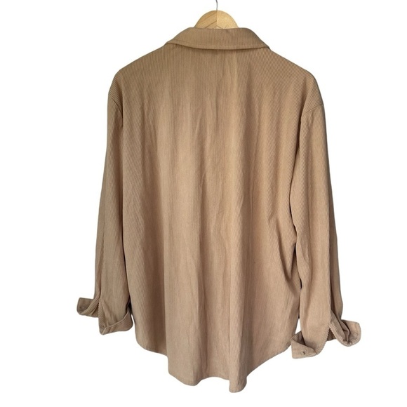 Princess Polly Lightweight Corduroy Shacket Long Sleeve Shirt, Cream Beige, 8 - Picture 7 of 11